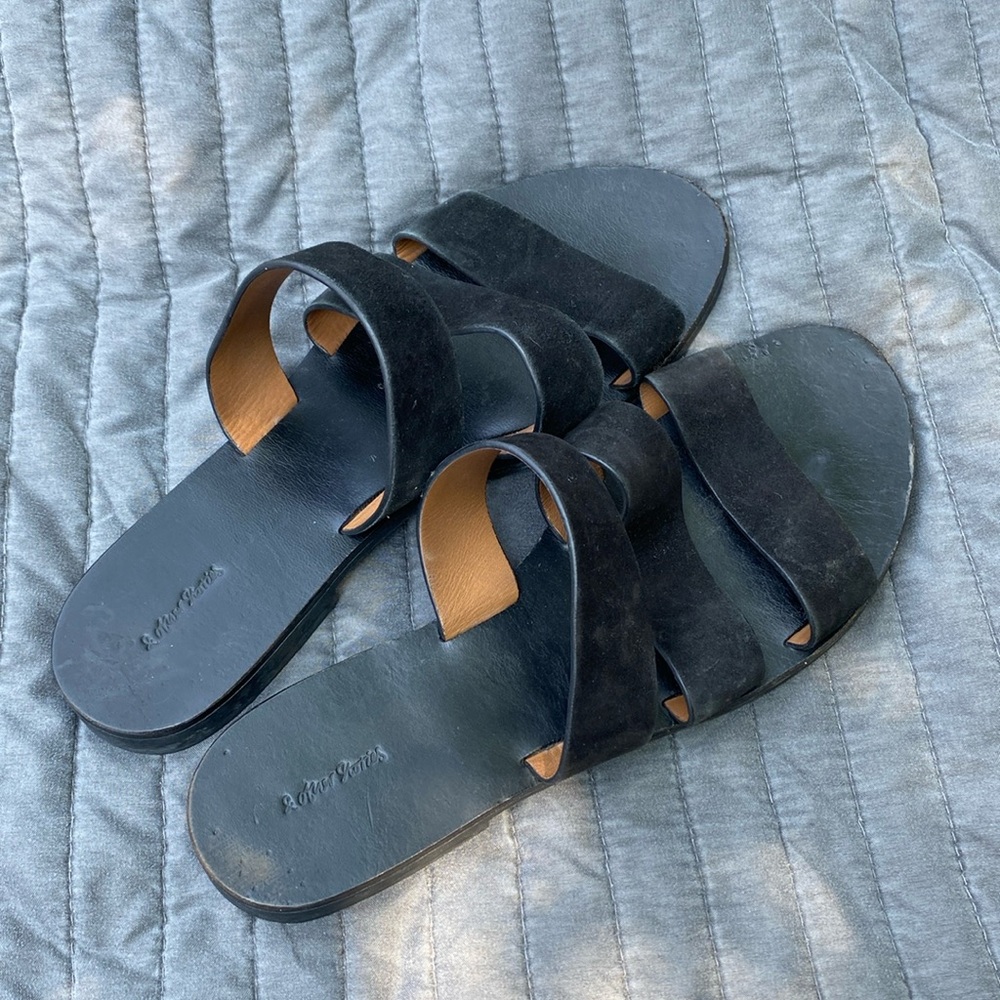 & other stories 3 strap leather sandals 38 in black